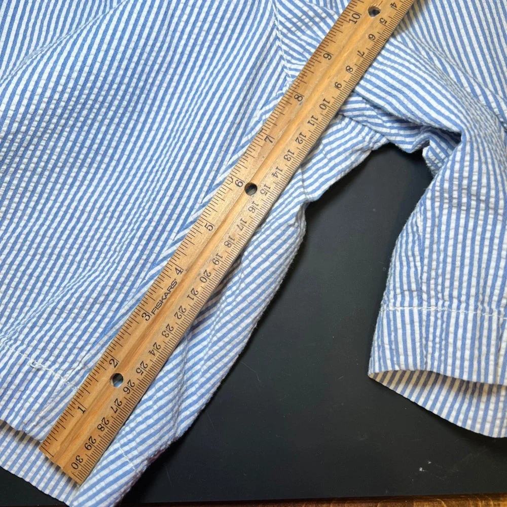 Polo Ralph Lauren Tyler Shorts Men's Blue White Seersucker Striped Coastal 33